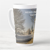 モスクワ。冬。ライオン彫刻ラテマグカップ カフェラテマグ (左アングル)