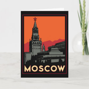 モスクワkremlin art decoレトロ旅行 カード