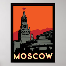 モスクワkremlin art decoレトロ旅行 ポスター