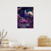 モスク満月の愛らしい想像上の夜景 ポスター (キッチン)