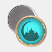 モスク背景ラウンドマグネット マグネット (正面/裏面)