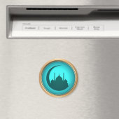 モスク背景ラウンドマグネット マグネット (インサイチュ (食洗機))