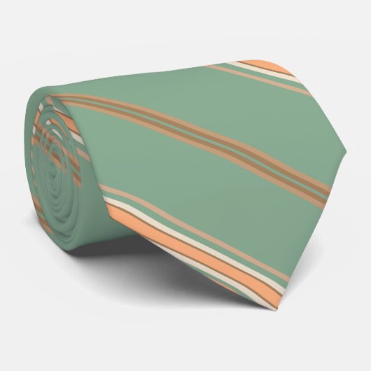 モスグリーンとホワイトストライプネクタイ ネクタイ (ロール)