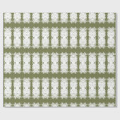 モスグリーンと白いギフトラップのお祝い ラッピングペーパー (フラット)