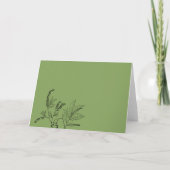 モスグリーンのウェディングシャワー感謝カード サンキューカード (裏面)