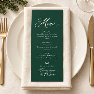 モスグリーンのエレガントなクリスマス 結婚式 メニュー
