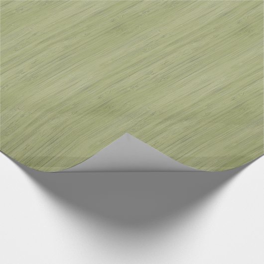 モスグリーンのタケ木製の穀物の一見 ラッピングペーパー (角)