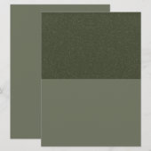 モスグリーンのテクスチャを分割したカスタム招待状 招待状 (正面/裏面)