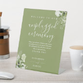 モスグリーンのフラワーグリーンオフプラグセレモニー 台座サイン (インサイチュ)