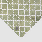 モスグリーンの大理石のモロッコのタイルの格子垣Patterm 薄葉紙 (詳細)