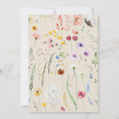 モスグリーンの水彩花の結婚式招待状 招待状 (裏面)