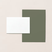 モスグリーンの箔押しカード - オーダーメイドの内側 箔カード (ディスプレー)