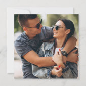 モスグリーンの花 フローラル グリーン Photo Square ウェディング 招待状 (裏面)