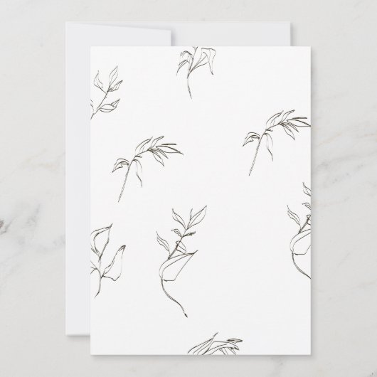 モスグリーンエレガントリービーガーデンモノグラム結婚ズ 招待状 (裏面)