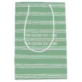 モスグリーンストライプ文字カスタム抱き枕 ミディアムペーパーバッグ (正面)