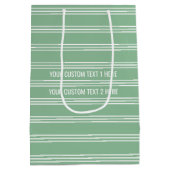 モスグリーンストライプ文字カスタム抱き枕 ミディアムペーパーバッグ (裏面)