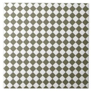 モスグリーンダイヤモンドチェックパターン タイル