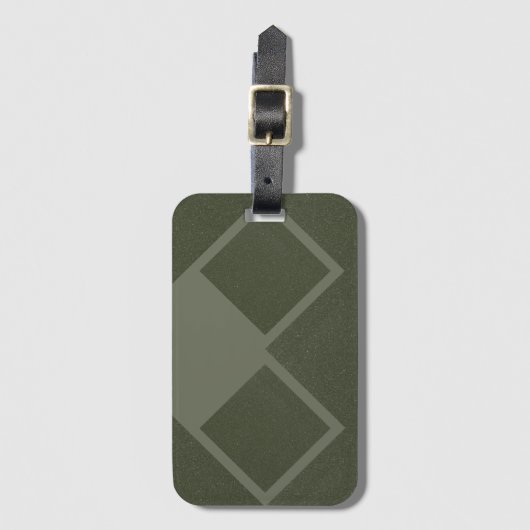 モスグリーンダブルダイヤモンドのラゲージタグ ラゲッジタグ (正面縦)