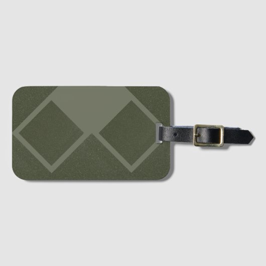 モスグリーンダブルダイヤモンドのラゲージタグ ラゲッジタグ (正面横)