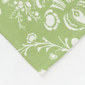 モスグリーンダマスク フリースブランケット (角)