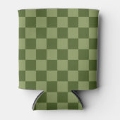 モスグリーンチェッカーボード 缶クーラー (正面)