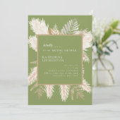モスグリーンパンパスブモダンリダルシャワーへの招待 招待状 (スタンド正面)