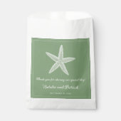 モスグリーンヒトデ結婚式の引き出物バッグ フェイバーバッグ (正面)