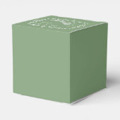 モスグリーンピーコックフローリッシュ結婚式の引き出物ボックス フェイバーボックス (裏面サイド)