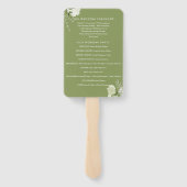 モスグリーンフローラグリーンリー結婚式 プログラム ハンドファン (裏面)