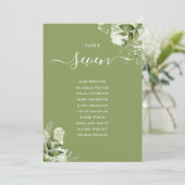 モスグリーンフローラシーティングプランテーブル番号 招待状 (スタンド正面)