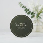 モスグリーンボタニカルファンエレガントな結婚式 セーブザデート (スタンド正面)