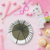 モスグリーンボタニカルファンエレガントな結婚式 ペーパープレート (パーティー)