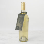 モスグリーンボタニカルファンエレガントな結婚式 ボトルネックタグ (アングル)