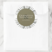 モスグリーンボタニカルファンエレガントな結婚式 ラウンドシール (バッグ)