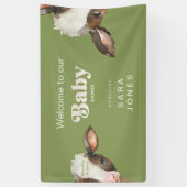 モスグリーンモーベビーシャワーの間もなく息を吹き込む 横断幕 (縦)