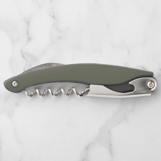 モスグリーンワインコルスクリュ – カスタマイズ可能 ソムリエナイフ (裏面)