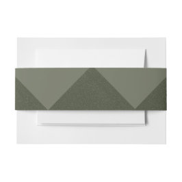 モスグリーン幾何学模様招待リング 招待状ベリーバンド