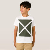 モスグリーン斜め十字型Tシャツ – Tシャツ (正面フル)