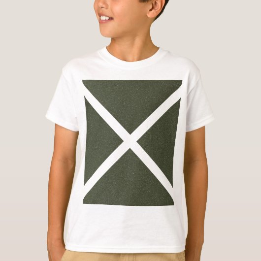 モスグリーン斜め十字型Tシャツ – Tシャツ (正面)