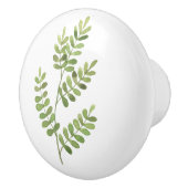 モスグリーン植物葉 セラミックノブ (右)