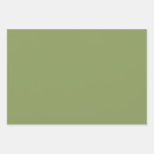 モスグリーン無地のカラー |クラシック |エレガント | ラッピングペーパーシート (正面3)
