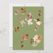 モスグリーン秋のブライダルシャワー招待 招待状 (裏面)