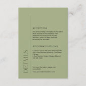 モスグリーン結婚のミニマリスト情報 エンクロージャーカード (正面)