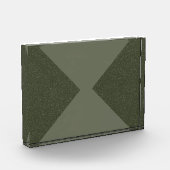 モスグリーン逆Xアクリル写真ブロック フォトブロック (左)