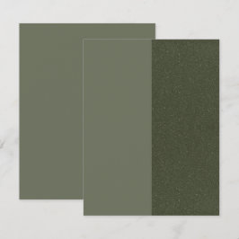 モスグリーン スプリット テクスチャード フラット セーブ・ザ・デート カード
