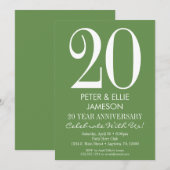 モスグリーン モダン シンプル アニバーサリー インビテーション (正面/裏面)