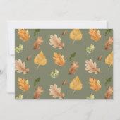 モスグリーン |森素朴テーマ秋ベビーシャワー 招待状 (裏面)