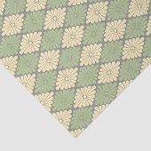 モスグリーン、黄色、灰色のティッシュペーパーの花 薄葉紙 (詳細)