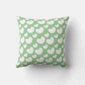 、モスグリーンwの白のハートもっと愛して下さい クッション (裏面)