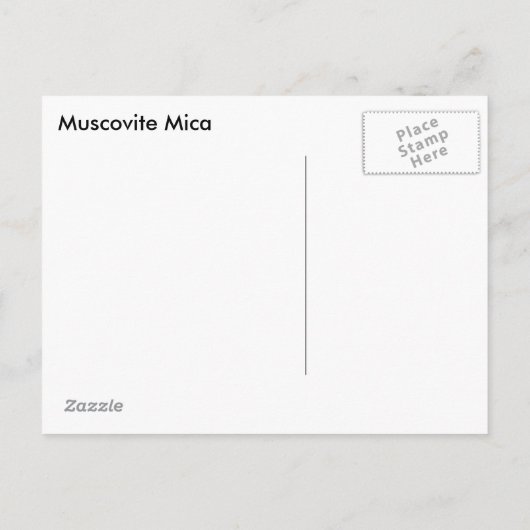 モスコバイト雲母鉱物のロックネイチャーフォトグラフィー ポストカード (裏面)
